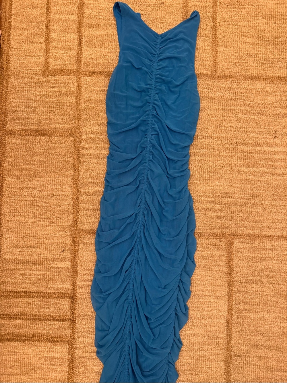 House of Harlow 1960 Teal Blue Ruched Maxi Dress